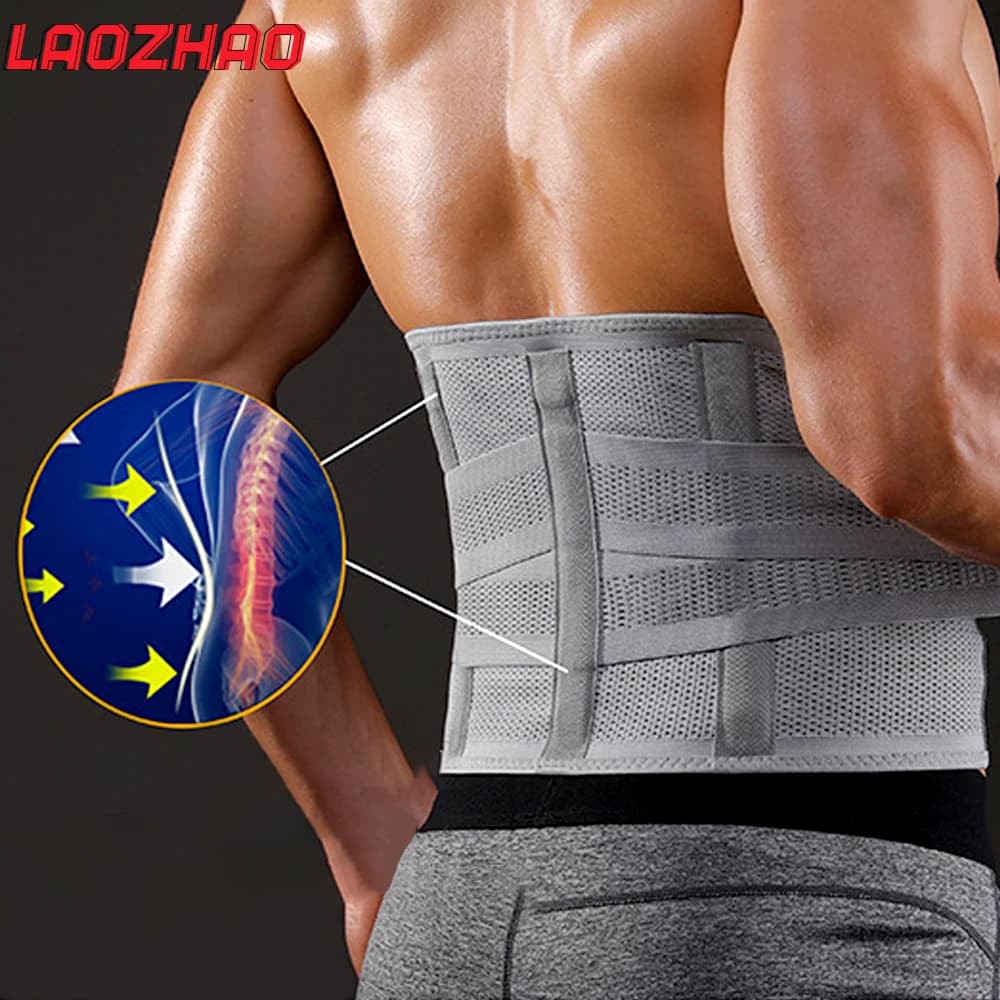 Supporto Lombare a 3 Barre - Cintura di Supporto Lombare Resistente per Uomini e Donne, Fascia Traspirante per Sollevamento Pesi e Lavoro