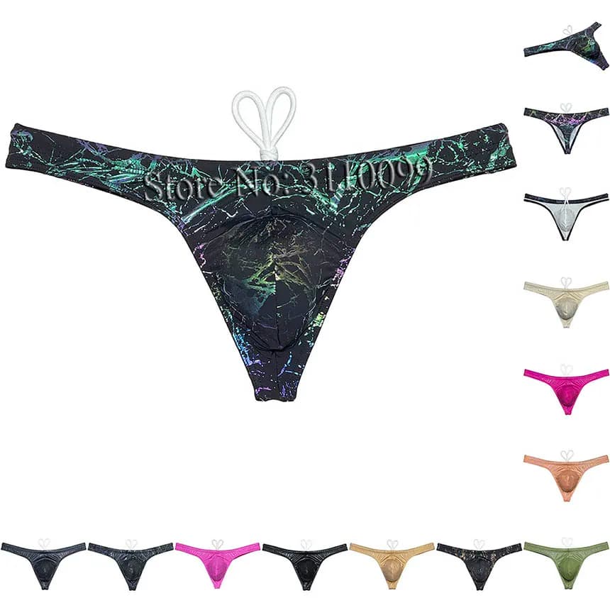 Bikini perizoma da uomo costumi da bagno Surf Beach costume da bagno Bulge Pouch Swim perizoma in posa