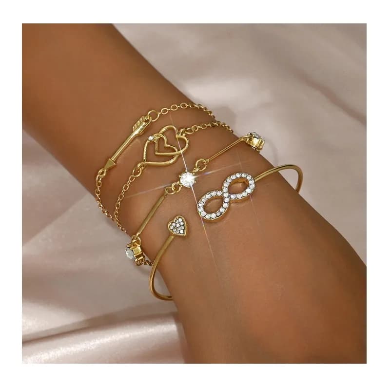 Nuovo Set di Bracciali da Donna Wind, Bracciale con Design a Freccia Traforata, Bracciali Multipli