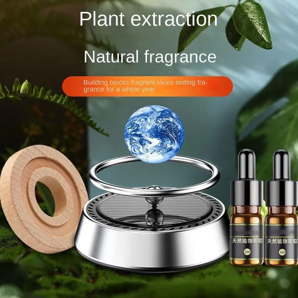 Deodorant for Earth Shaped Creative Auto, Solar Energy Perfume Diffuser, Long-Term Aromatherapy, Decorative Ornament for Auto, Fragrance K0D3