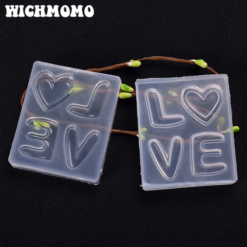 Nuovo 1 pz amore cuore lettera trasparente resina UV liquido epossidico stampi combinati in silicone per collana orecchino creazione di gioielli