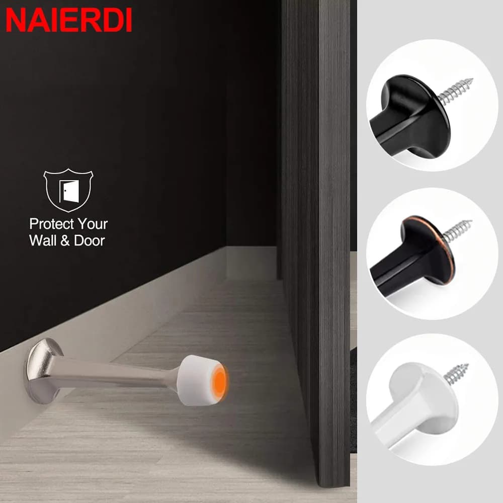 Fermaporta rigido solido NAIERDI con fermaporta resistente in gomma morbida resistente a parete porta in lega di zinco porta Hardware