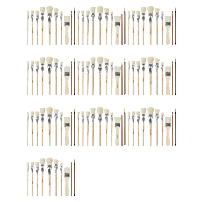 【THANKSGIVING DAY】Mop Brush For Acrylic Painting,100 PCS Glaze Brushes For Pottery Goat Hair Blend Mop Brush Set For Pottery Acr