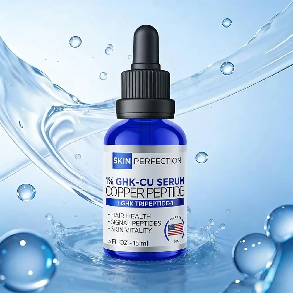 GHK Cu Blue Copper Peptide Serum for Cutanee Performance: Deep Hydration, Stimulate Collagen, Rassoda Skin, Reduces Subtle Rugs