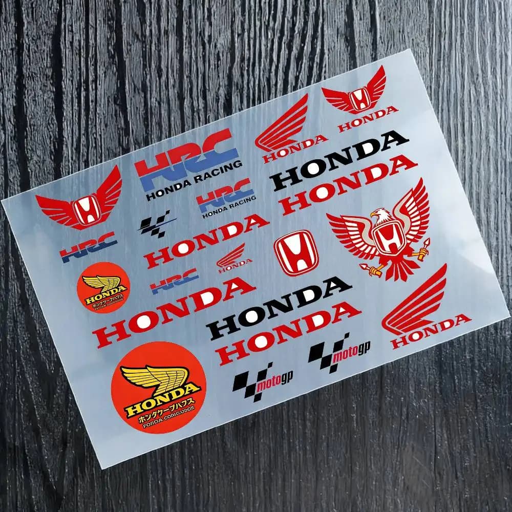 Reflective Stickers for Honda Moto, Decalcomanie Waterproof Vinyl Stickers for Helmet, Tank and Bike