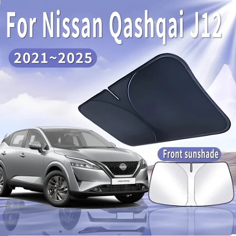 Car Sun Visor For Nissan Qashqai J12 2021~2025 2022 2023 2024 Front Windshield Sunshade Heat Insulation Summer Auto Accessories