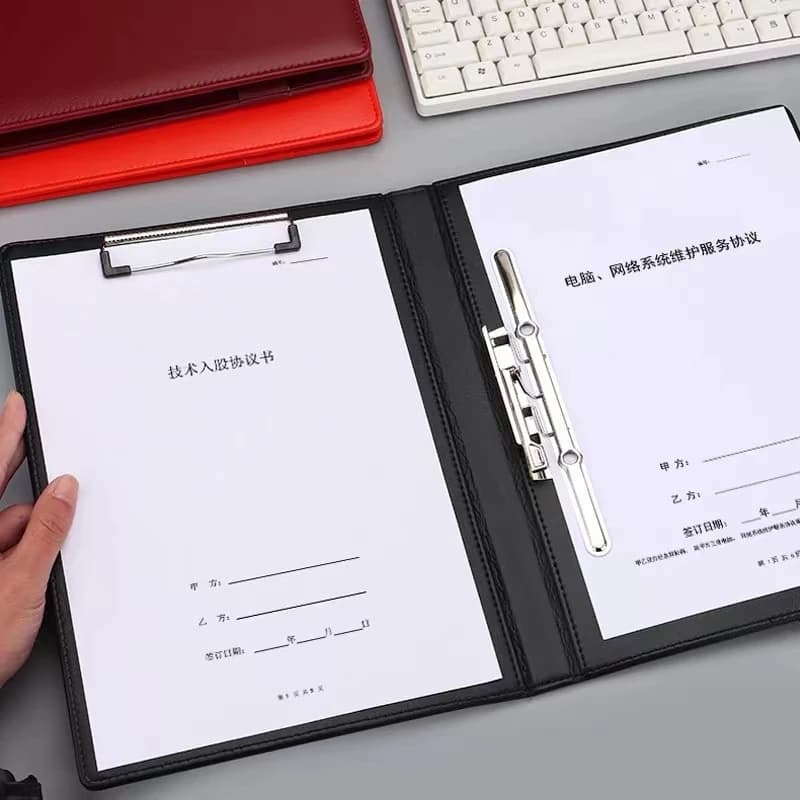 Padfolio A4 per uomo/donna Cartella di file in PU Porta documenti aziendali Cartella per appunti Organizzatore in pelle PU Blocco riunioni Ufficio