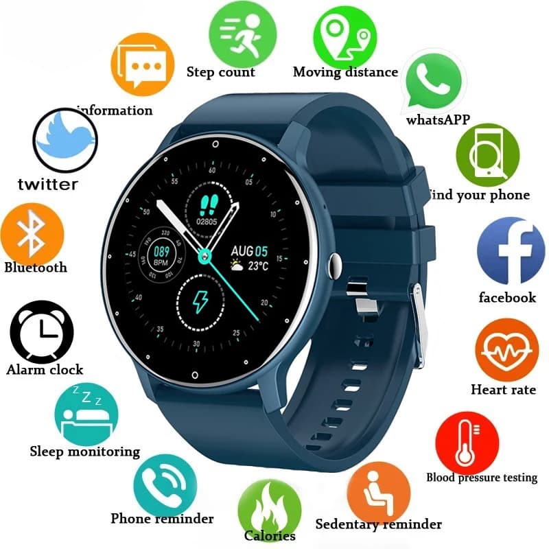 LIGE Smart Watch da donna con schermo completamente touch, orologi sportivi per il fitness, impermeabili, con chiamata Bluetooth, smartwatch da uomo e da donna per Android IOS