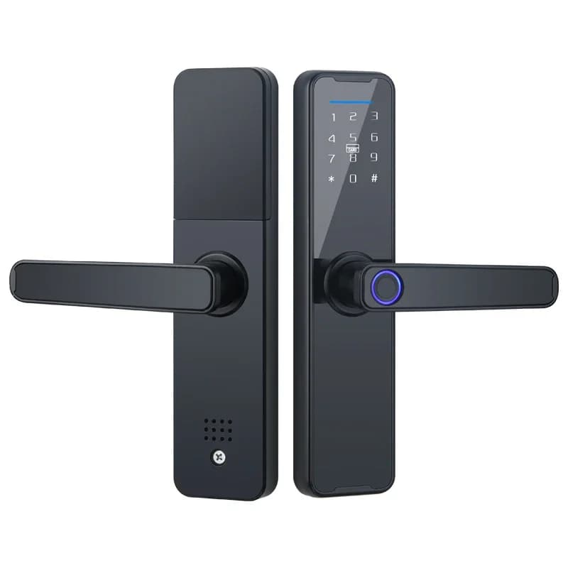 Miglior prezzo Chiave per scheda codice password esterna Wifi Smart Door Lock Serratura per porta in vetro temperato con impronta digitale