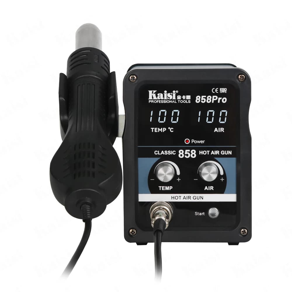 Pistola termica Kaisi 858Pro. Doppio display digitale, facile da leggere, rapido da usare, dedicato 5mm
