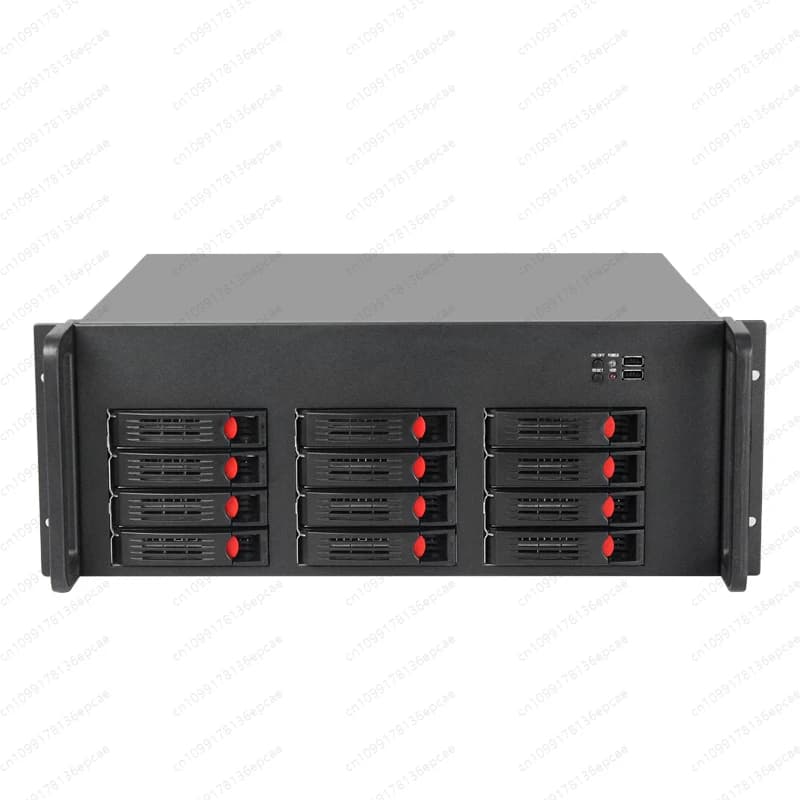 4U chassis short 12 hard drive hot swappable atx main board multi-bit rack nas storage server 320 deep