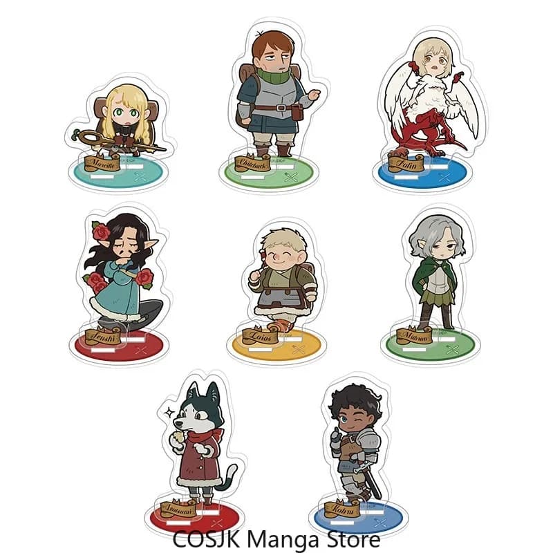 Anime Delicious in Dungeon - Statuetta Acrilica a Sorpresa (Blind Box) - Personaggi Marcille, Laios, Falin, Senshi - Ornamento da Collezione a Tema Cartone Animato
