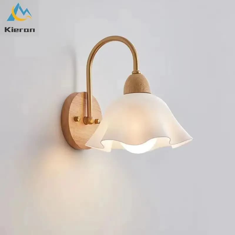 Moderno Log Flower Pull Rope Switch LED lampade da parete camera da letto studio ristorante Hotel comodino lampada da parete soggiorno Decor applique da parete