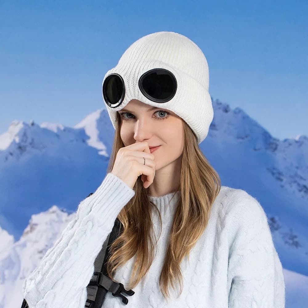 Removable Glasses Winter Glasses Caps Wear-resistant Ear Protection Warm Ski Mask Hats Neck Protection Thickened Knitted Hat