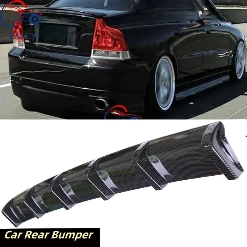 LAICY Per Volvo C70 S40 S60 S80 S90 V40 Spoiler Laterale Diffusore Paraurti Posteriore con 6 Alette a Pinna di Squalo Kit Carrozzeria