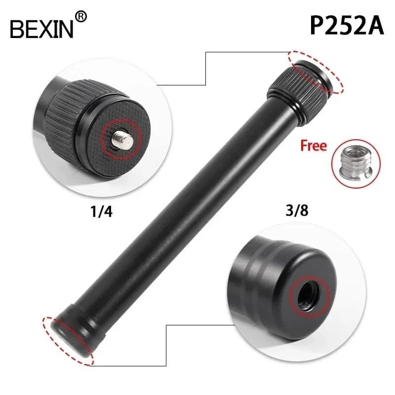 BEXIN Asta adattatore stabilizzatore per barra portatile Treppiede monopiede regolabile Prolunga per tubo di prolunga per colonna centrale Asta telescopica