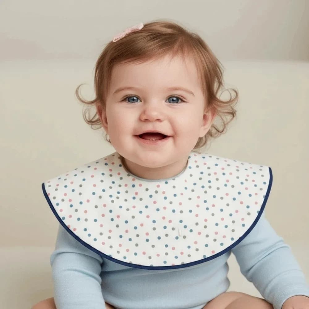Forniture per l'alimentazione del bambino: Bavaglino a 360 gradi con stampa floreale e a quadri, in morbido cotone, anti-sporco, per neonati e viaggio