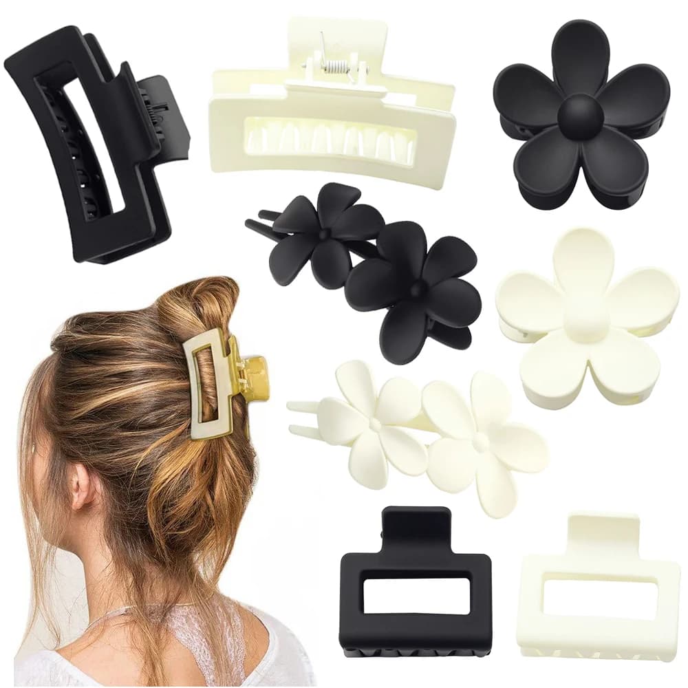 4/8 pezzi moda forma capelli squalo accessori copricapo clip per capelli set opaco dolce artiglio dei capelli coda di cavallo forcine