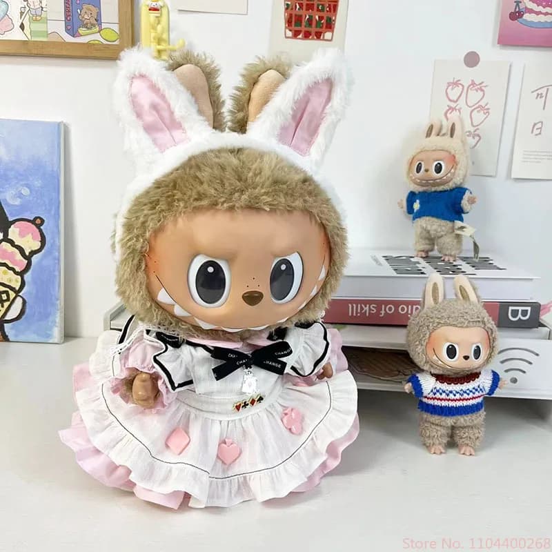 38cm Outfit Accessories For Zimomo Doll Clothes Pink Rabbit Ear Alice Dress Bright Bow Princess Skirt Clothing No Doll