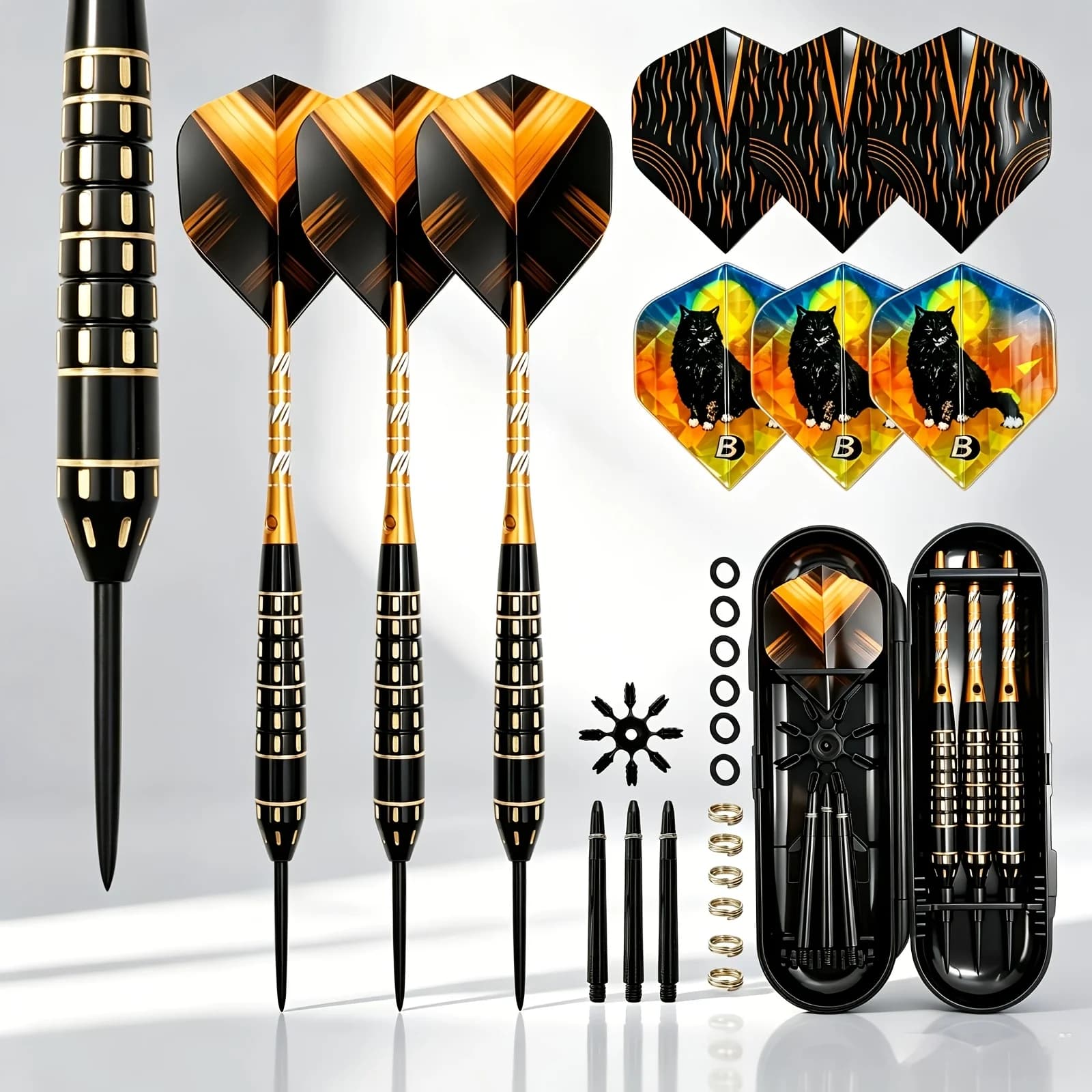 24g Professional Steel Tip Darts Set – Brass Barrel, Aluminum Alloy Shaft, PET Flights – High Quality Dart Accessories