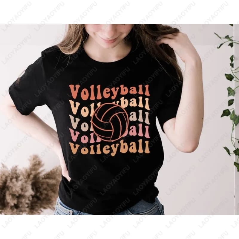 Volleyball Retro Sport Game Day Cotton T-shirt Man Women Classics Aesthetic Top Vintage Bella Estate Harajuku Women's T-shirt