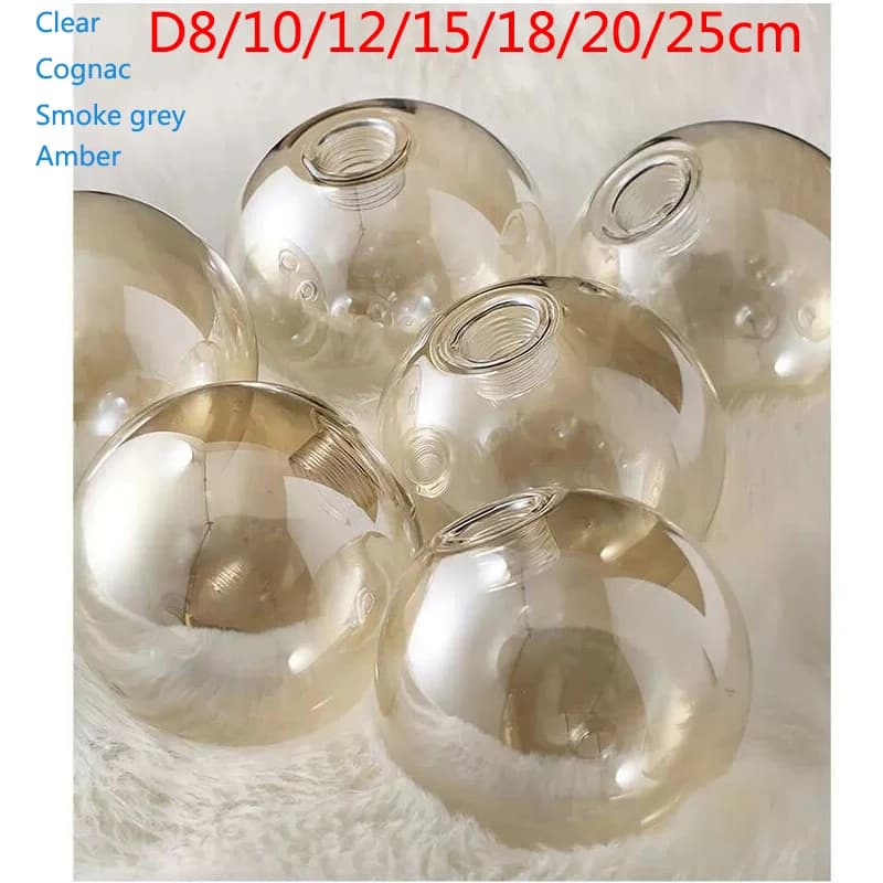 Lampshade G9 replacement gold beige glass Ø100mm Ø120mm Ø150mm threaded glass hole 20mm for G9 lamp light fittings screw cover