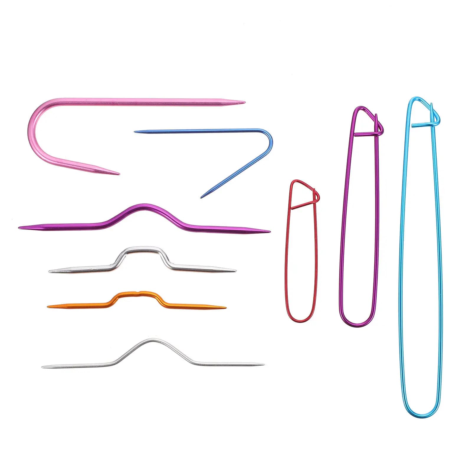 Set di 18 Ferri per Cucire Cavi in Alluminio, Accessori per Lavoro a Maglia, Leggeri e Portatili per Maglioni, Cappelli, Sciarpe, Guanti, Fai da Te