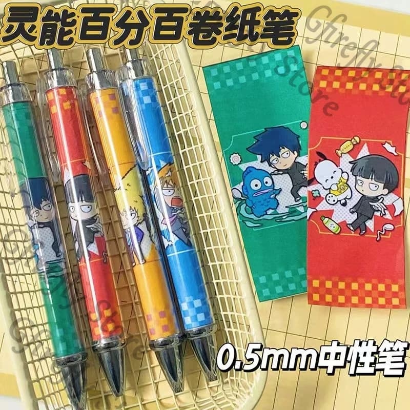 Mob Psycho 100 Anime Colleghi Penna gel Pennarelli True Color Rotolo di carta Parodia Liscia e morbida Ad asciugatura rapida Scrittura Kageyama Shigeo