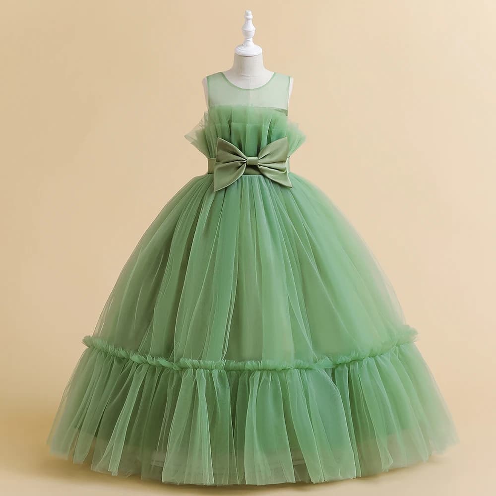 Fluffy Bridesmaid Party Girls Dress Elegant Tulle Wedding Princess Prom Dresses for Girl Pageant First Communion Christmas Gown