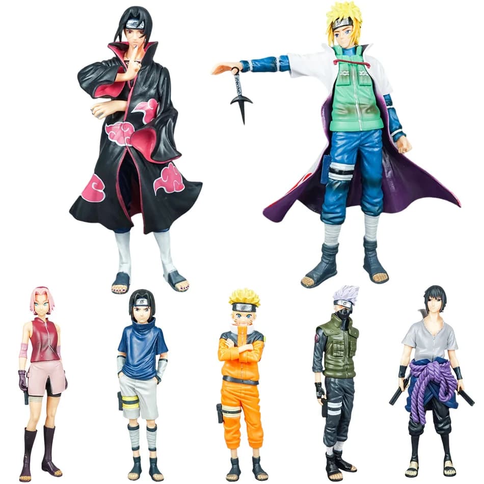 Action Figure Anime Naruto Shippuuden, Uzumaki Naruto, Uchiha Sasuke, Itachi, Kakashi, Modellini in PVC da Collezione, Giocattoli