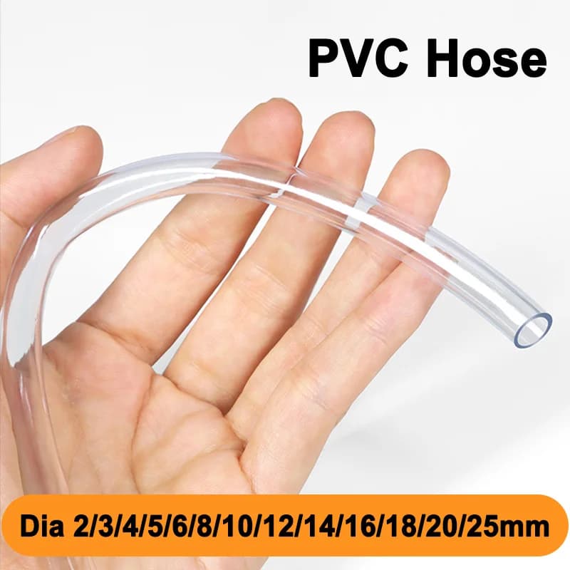 Tubi in PVC 2 4 6 8 10 12 14 16 18 20 25mm, Tubo Trasparente per Acquario, Irrigazione Giardino, Tubazione per Pompa di Drenaggio e Condizionamento