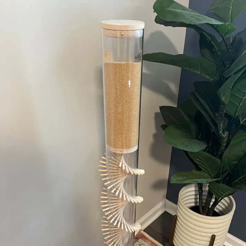 Large Rain Stick Sound DNA Rain Stick Musical With Crystal Singing Bowl