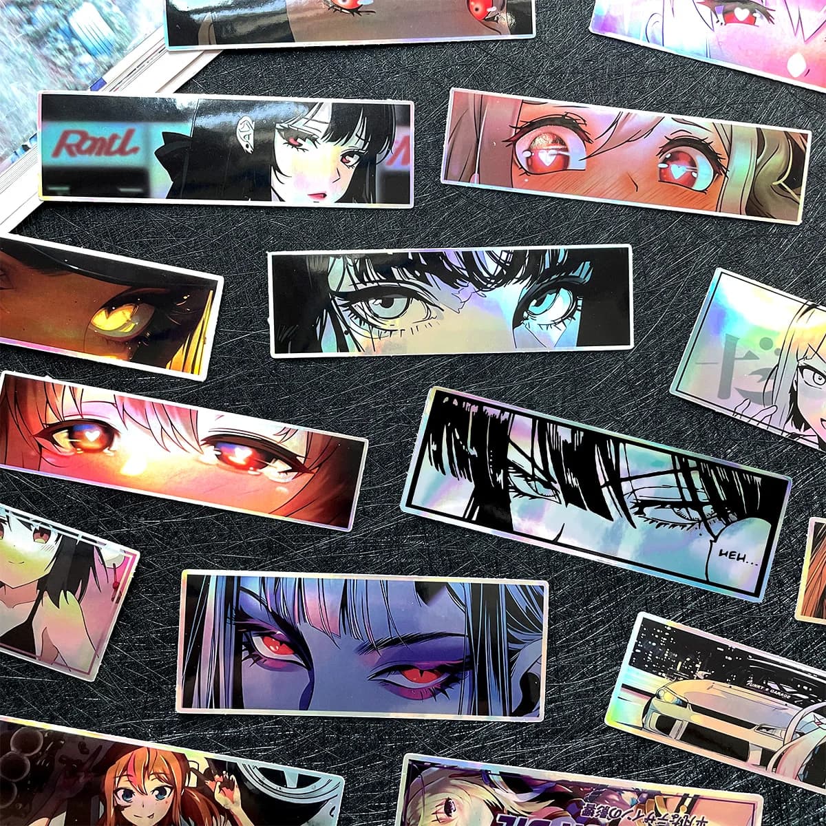 32 pezzi JDM Anime Girl Laser Arcobaleno Adesivi moto Moto Bike Scooter Auto Body Serbatoio carburante Casco Accessori in vinile Decalcomanie
