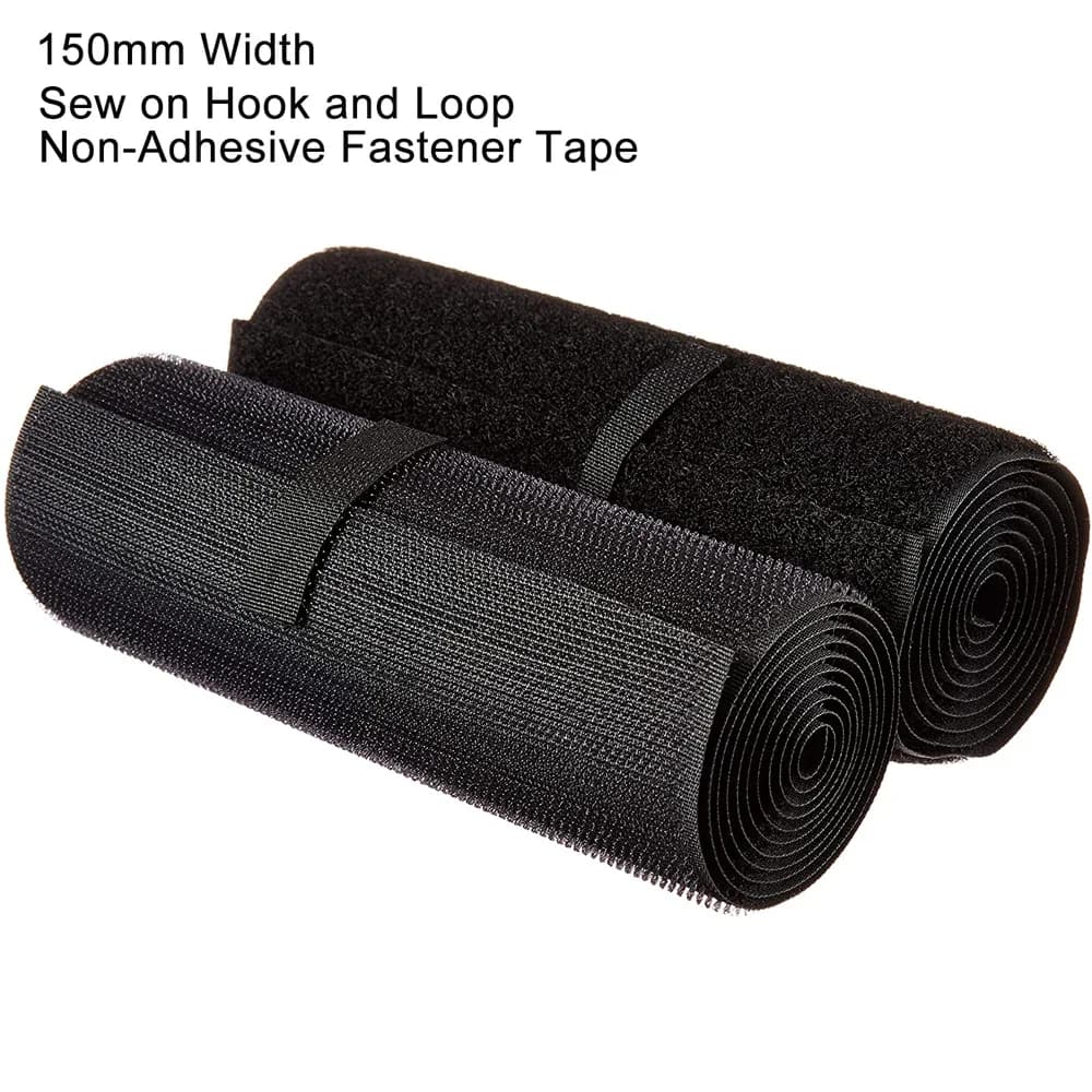 150mm di larghezza cucire su gancio e anello nastro di fissaggio non adesivo tessuto di nylon nastro ad anello con gancio adesivo nastro magico bianco nero 1 m/paia