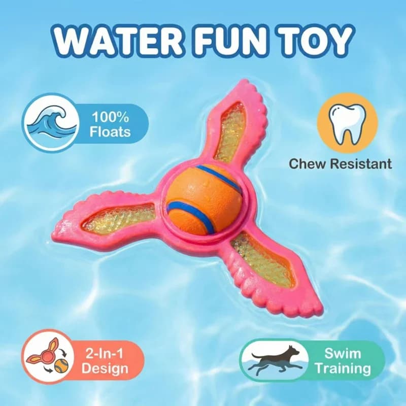 Disco Volante Interattivo Galleggiante Impermeabile per Cani, Giocattolo a Forma di Anello per Piscina, Spiaggia, Lago, Giochi all'Aperto, Addestramento Cuccioli
