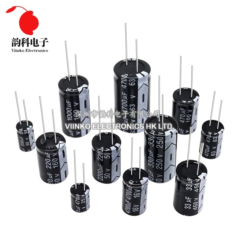 Condensatore elettrolitico in alluminio 10V 16V 25V 35V 50V 400V 450V 470UF 100UF 220UF 330UF 470UF 680UF 1000UF 47UF 10UF 22UF 0.47UF