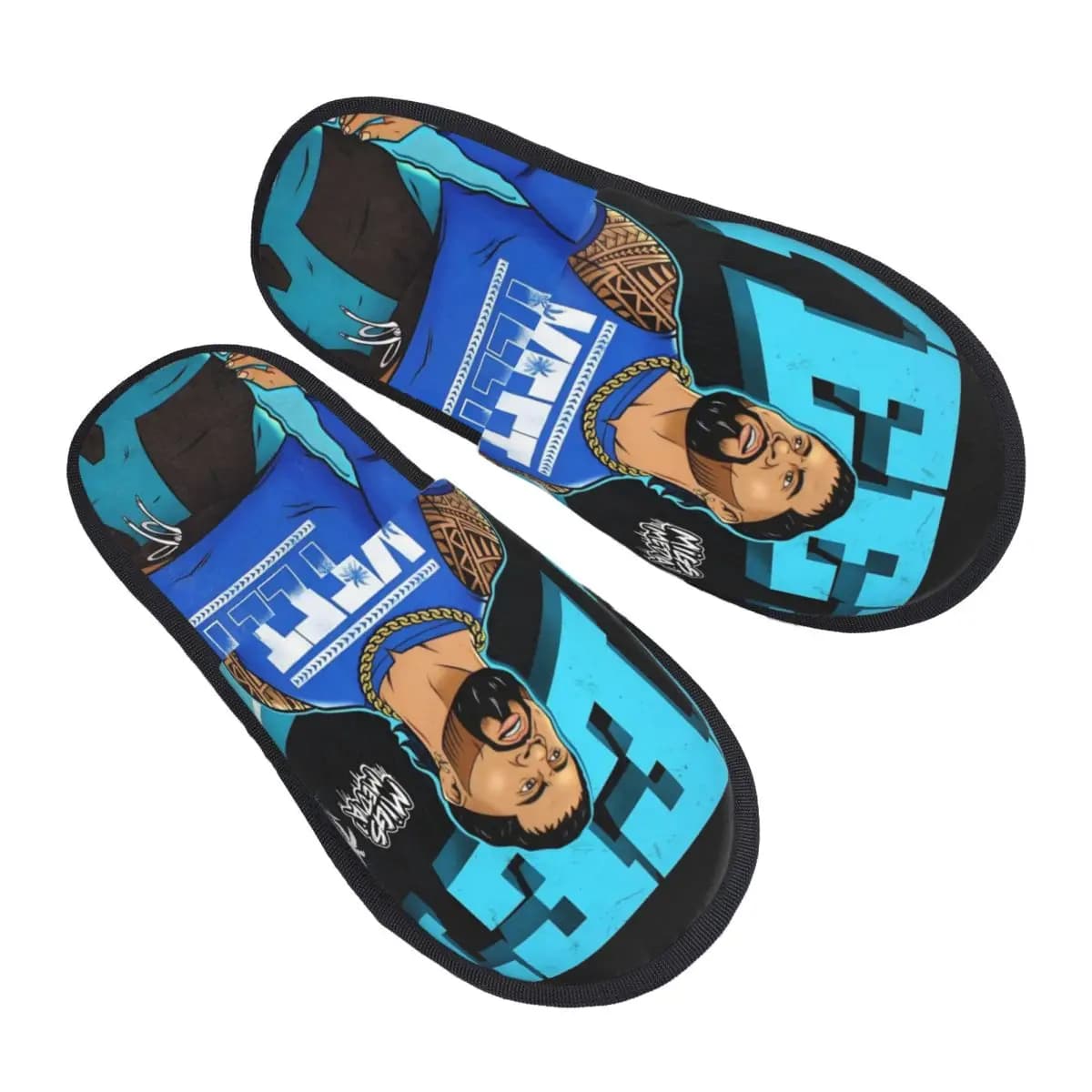 Custom Retro Jey Uso Yeet Cozy Scuff Memory Foam Slippers Women Hotel House Shoes