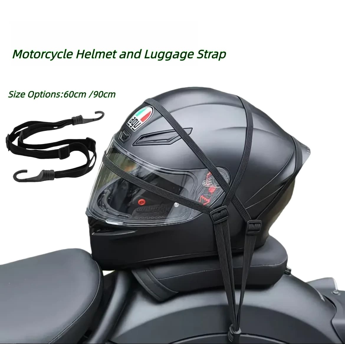 Anti-smarriage strap for bike helmet, adjustable elastic safety rope from 60 cm/90 cm to store the seat of the bike