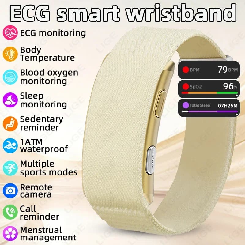 Men Smart Watch ECG Health Blood Pressure Sleep Monitor Fall Detection Bluetooth Smart Bracelet Women Sport Band Fitness Tracker