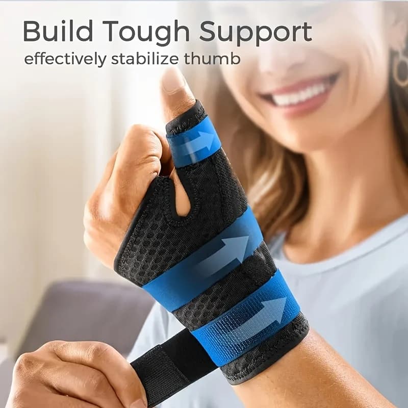 1 tutore regolabile per pollice e polso: design ergonomico, cinghie incluse, tessuto traspirante per lo sport
