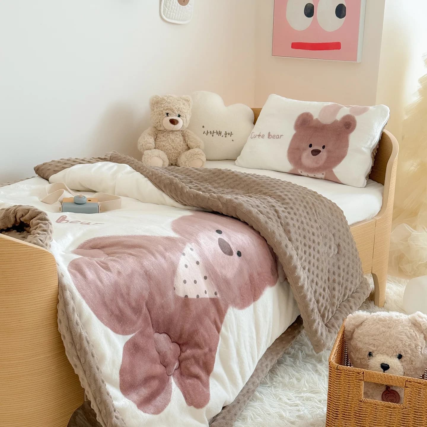 Accogliente piumino in velluto di latte Panda, coperta per bambini a doppia faccia, morbida coperta per bambini, trapunta Doudou per regali di Natale della scuola materna