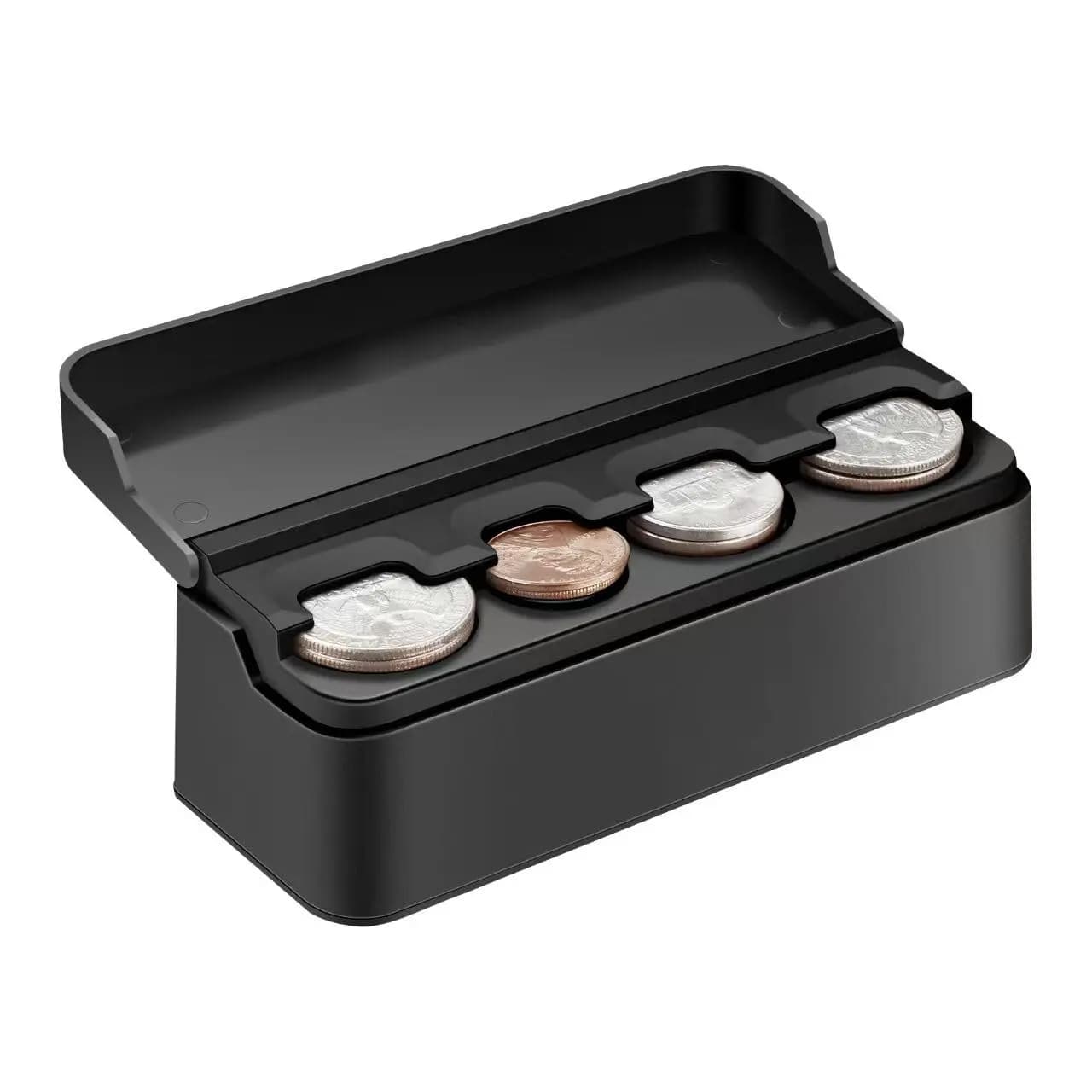 Portamonete per Auto, Organizzatore Portatile per Monete con 4 Scomparti, Accessorio Universale per Interni Auto
