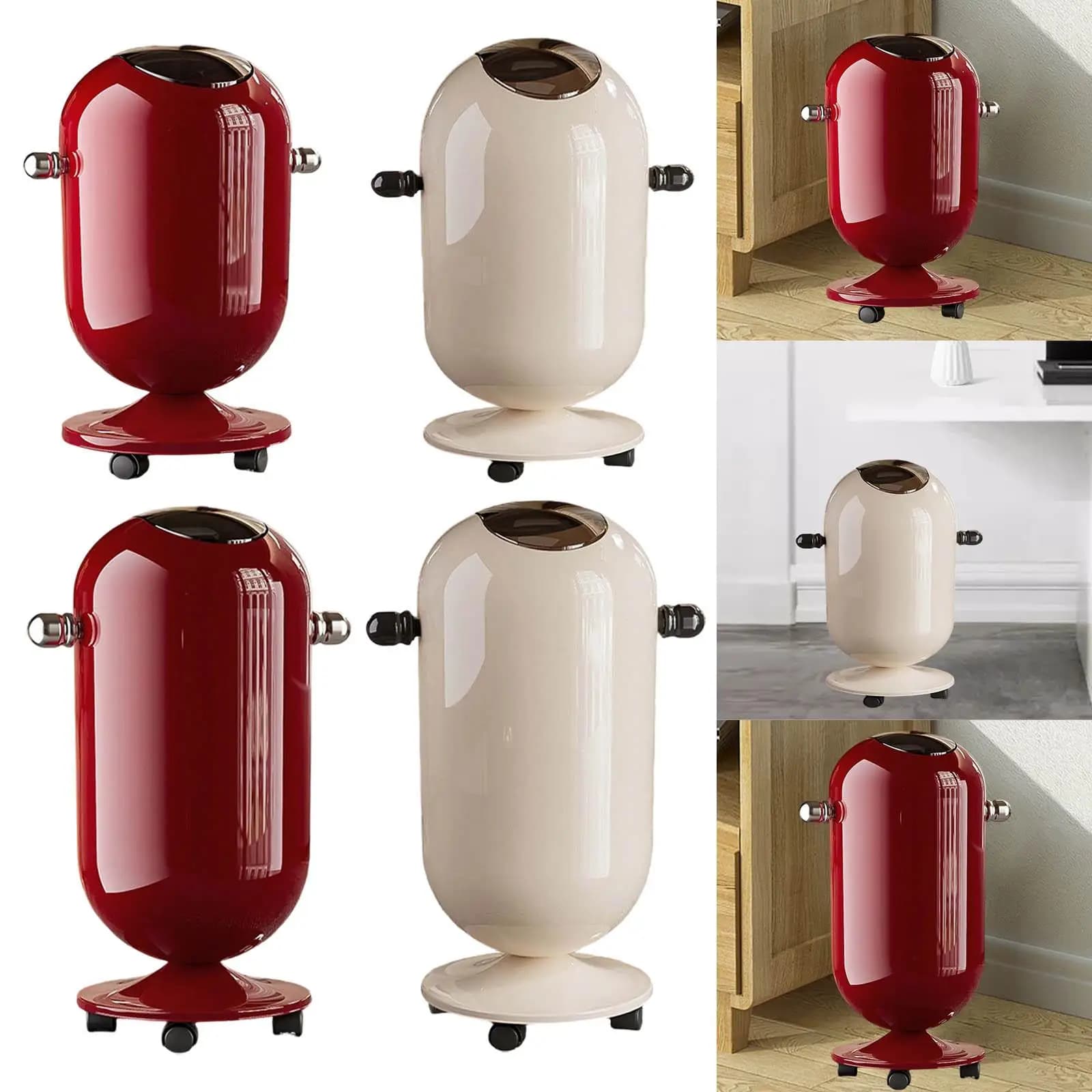 Bidone della spazzatura con ruota Cestino della spazzatura Nordico Bidone della spazzatura per uso domestico Pattumiera con piede alto per bagno Camera da letto Toilette Bagno Cucina