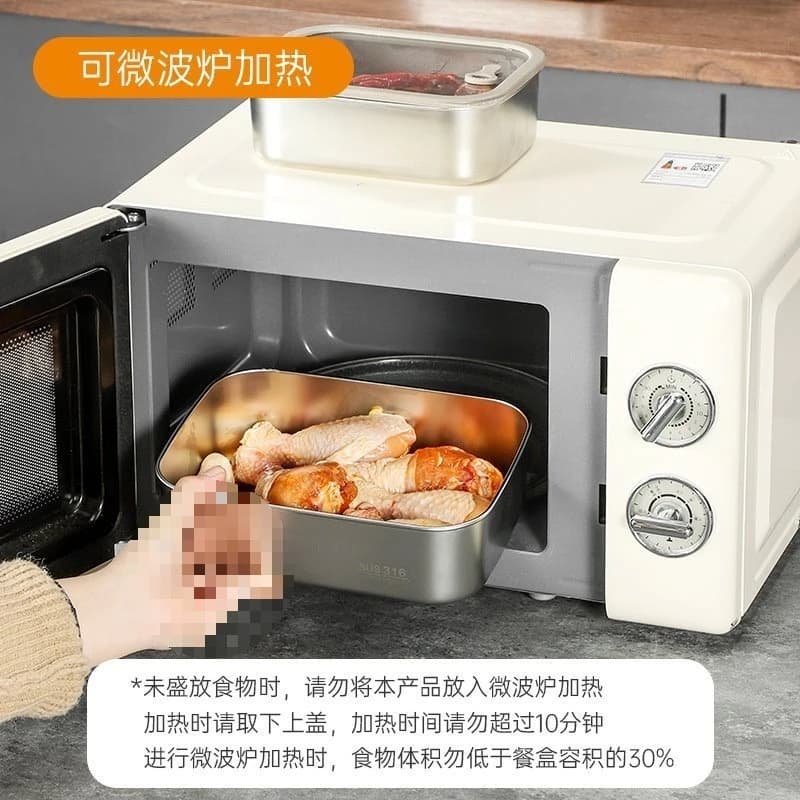 Contenitori per alimenti in acciaio inossidabile 316 Coperchi in vetro Microonde Bento Box Lunch Freezer Preparazione dei pasti Organizzatore Conservazione della cucina