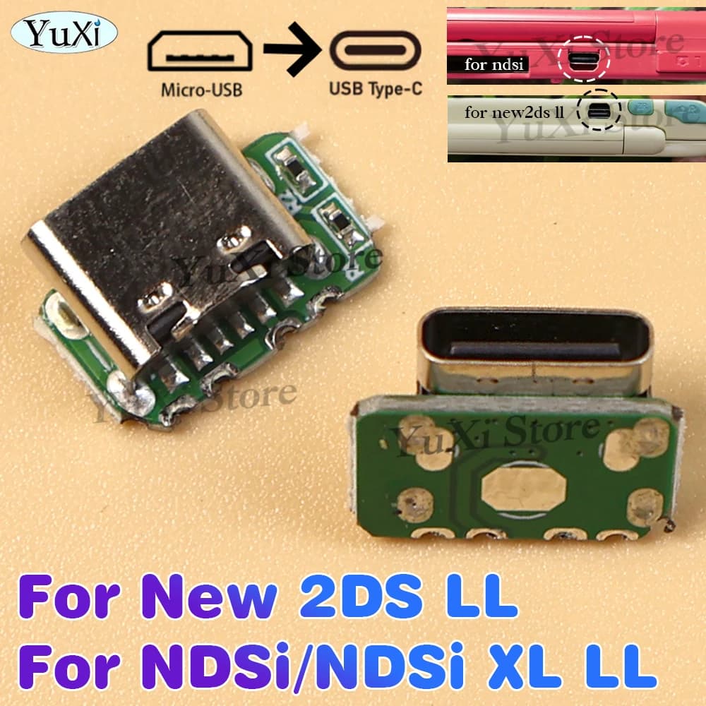 1Pc Type-C Charging Port For NDSi XL LL New 2DS LL Gamepad Controller USB Micro Charger Board Mod DIY Part
