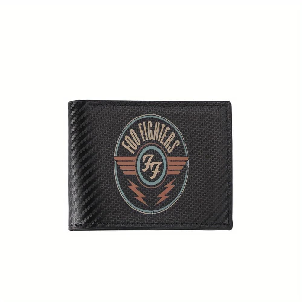 Logo della banda cerchio ali design bullone Portafogli da uomo Business semplice Design moderno ed elegante con stampa Regali per padre fidanzato Chris