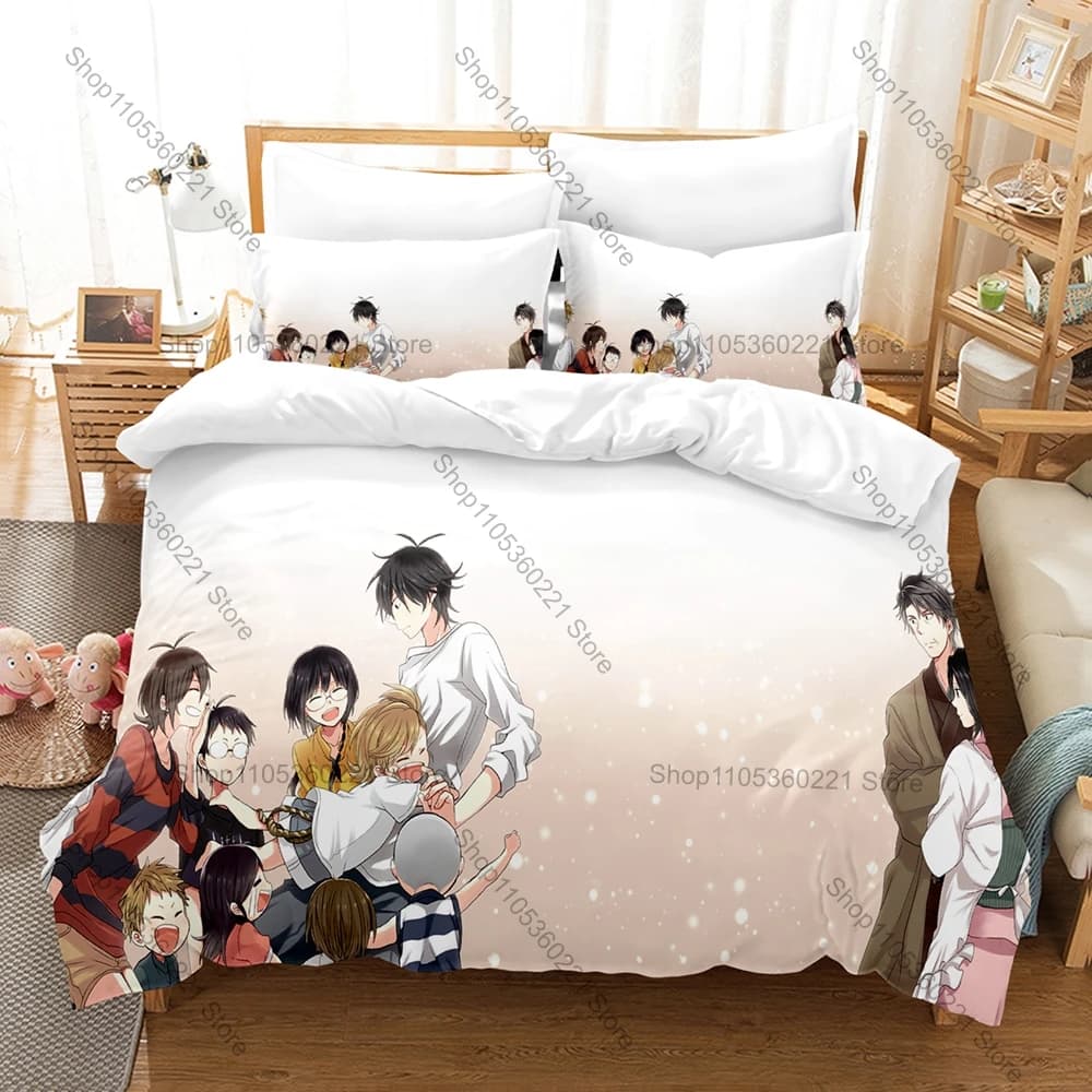 Barakamon Seishu Handa Cute Island Kids Calm Calligraphy Slice Of Life Japanese Anime Bedding Set Duvet Cover + 2 Pillowcases