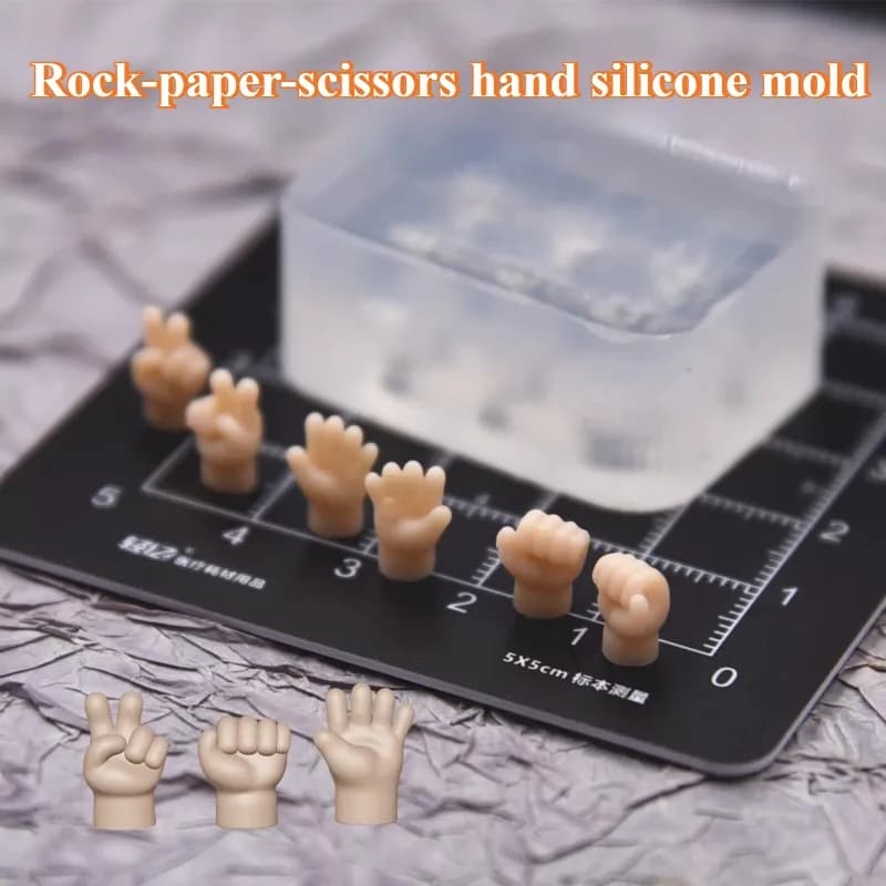 Mini carino mano piccola palma argilla stampo in silicone fai da te bambola di argilla ultraleggera forbici decorative panno di pietra modello a mano stampi a vibrazione