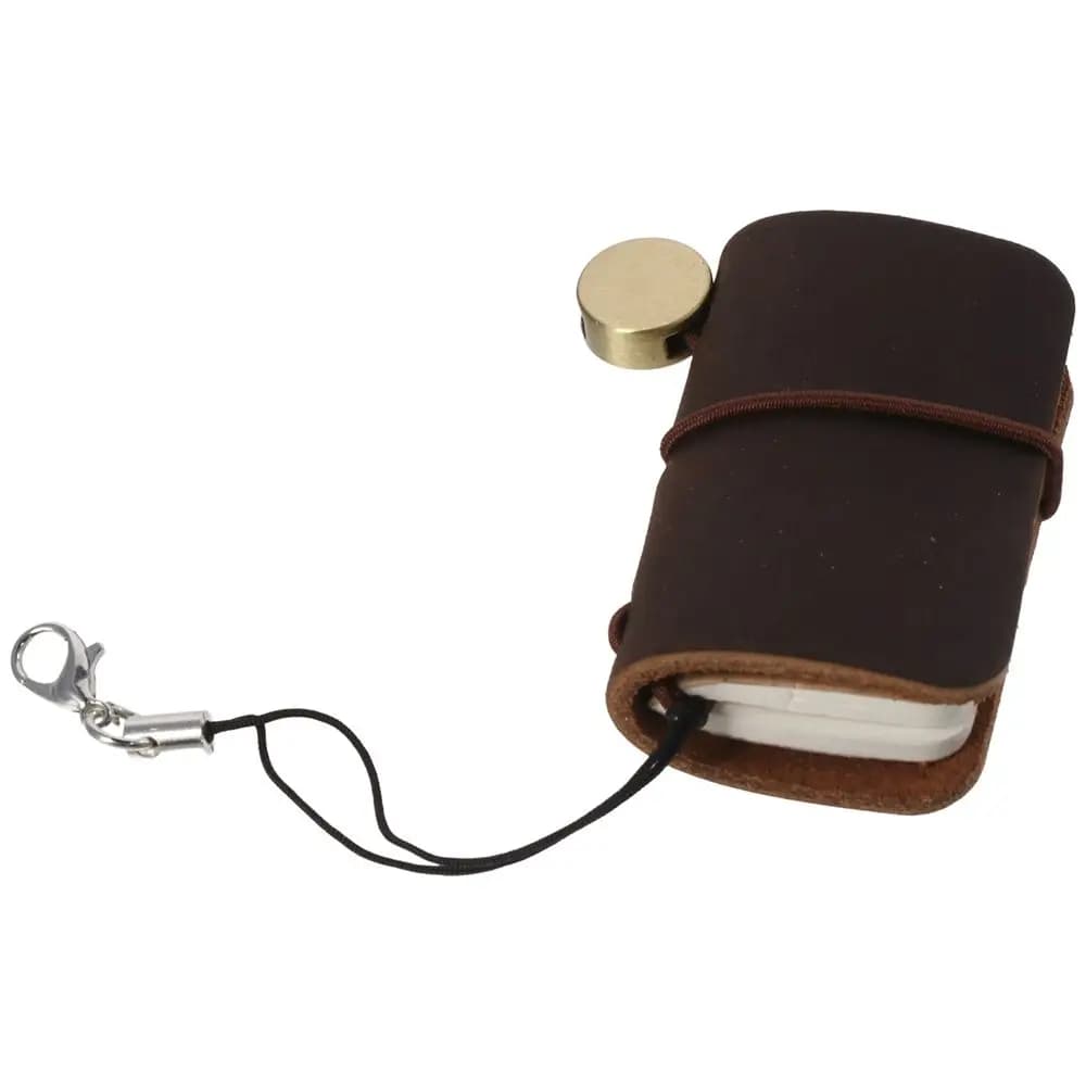 Tiny Mini Size Travelers Notebook Journal Refillable Miniature Notebook with Leather Cover and Strap Pocket Diary