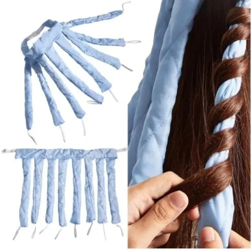 Bigodini for hair without heat, without heat, iron rod curls, hair band, curls, silk ribbon, curlers, soft bar, hair styling tool